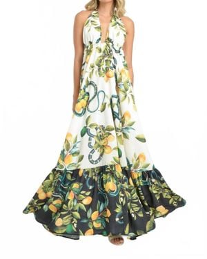 Steffany Milano Citrus Blossom Maxi Dress - Green