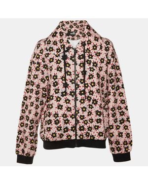 Love Moschino Light Floral Printed Cotton Knit Jacket - Brown