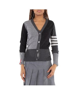 Thom Browne V-Neck Cashmere Funmix Cardigan - Black