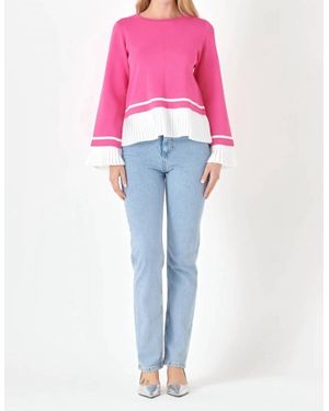 English Factory Belle Sleeve Top - Pink