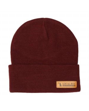 Local Boy Outfitters Leather Label Beanie - Red