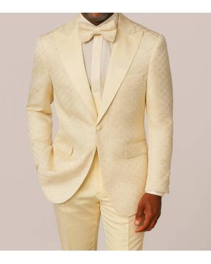 Mazari Slim Fit Blazer With Bow Tie - Natural