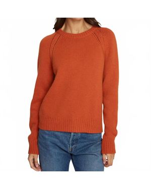 Autumn Cashmere Relaxed Open Raglan Crew Top - Orange
