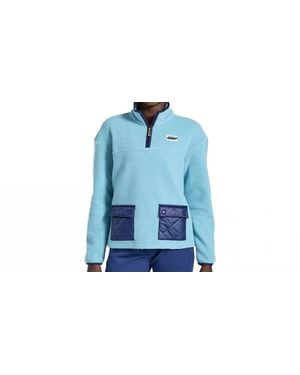 Saucony Rested Sherpa 1/4 Zip Sweatshirt - Blue