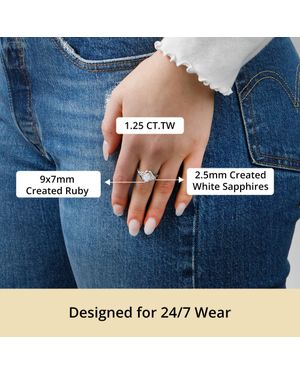 MAX + STONE 10K Or Oval Cut Gemstone Sunburst Halo Ring - Blue