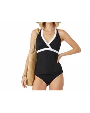 Lands' End Halter Tankini Bathing Suit Top - Black