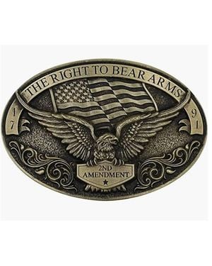 Montana Silversmiths Soaring Eagle Arms 2Nd Amendment Buckle - Metallic