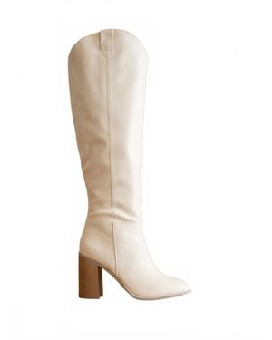 Let'S See Style Stephanie Knee-High Boot - White