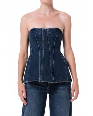 Agolde Lara Corset Top - Blue