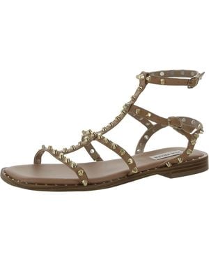 Steve Madden Sunnie Faux Leather Studded Slingback Sandals - Brown
