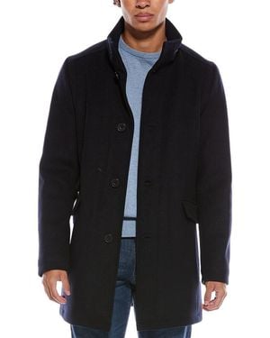 Kenneth Cole Wool-Blend Melton Coat - Black