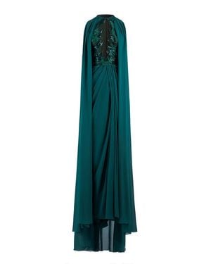 Saiid Kobeisy Pleated Dress With Cape - Green