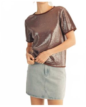Jodifil Tiny Sequins Covered Sweater Top - Gray