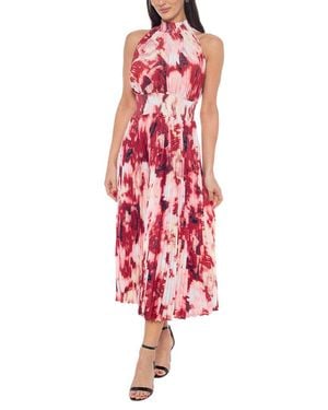 Marina Tie Dye Midi Dress - Red