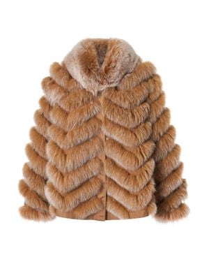 Diomi Silk Reversible Genuine Fur Jacket - Brown
