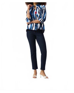 Joseph Ribkoff Abstract Print Trapeze Top - Blue