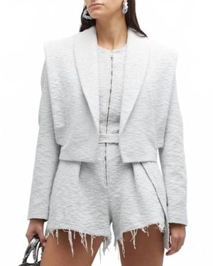 IRO Oceana Cropped Open Front Jacket - Gray