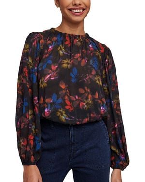 Bella Dahl Elastic Shirred Top - Blue