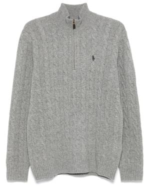 Polo Ralph Lauren Cable Knit Half-Zip Long-Sleeve Pullover - Gray