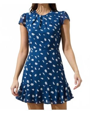 Sugarlips Elodie Dot Aviella Ruffle Mini Dress - Blue