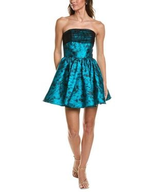 Rene Ruiz Sweetheart Flare Hem Mini Dress - Blue