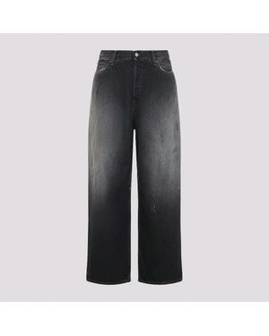 Acne Studios Faded Wide-Leg Denim Pants With Five-Pocket Styling - Gray