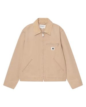 Carhartt Boxy Cropped Jacket With Adjustable Snap Buttons - Natural