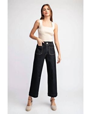 Eesome Midnight Muse Cropped Denim Pants - Blue
