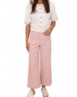 Rae Mode Cotton Twill Wide Leg Pant - Pink