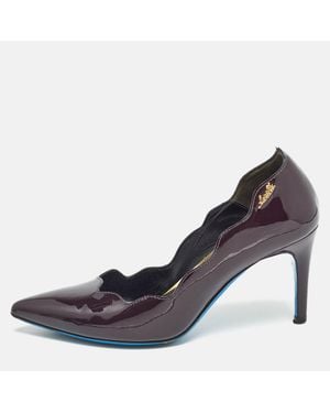 Loriblu Dark Patent Leather Pointed Toe Pumps - Blue