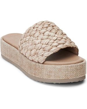 Matisse Sandal Taupe Round Toe Platform Slip On Gal291 - Metallic