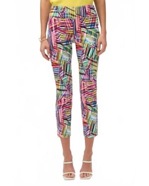 Joseph Ribkoff Abstract Graphic Summer Pants - Red