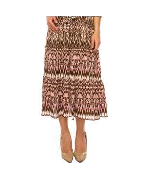 Maison Tara Belted Abstract Print Dress - Pink