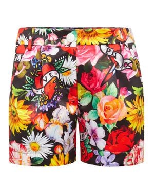 Philipp Plein Duchesse Hot Pants Love Flowers - Orange