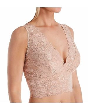 Cosabella Never Say Never Curvy Plungie Longline Bralette - Natural