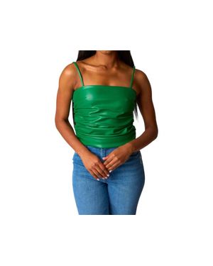 BuddyLove Jolie Vegan Leather Cropped Tank Top - Green