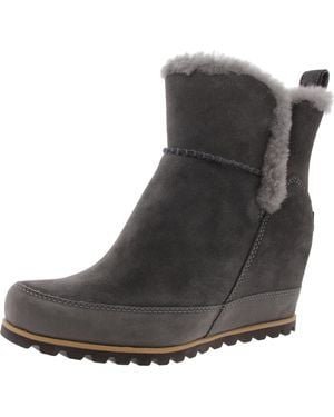 UGG Malvella Wool Slip On Wedge Boots - Brown