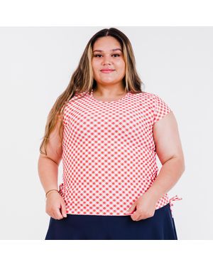 Calypsa Plus Cap Sleeve Sadie Swim Top - Pink