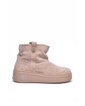 GIO+ Suede Rubber Suede Ankle Boot - Pink
