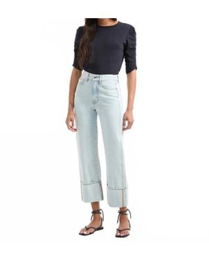 Veronica Beard Dylan Ankle High Rise Straight Pants - Blue