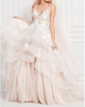 Watters Montgomery Tiered Skirt Bridal Dress - Natural