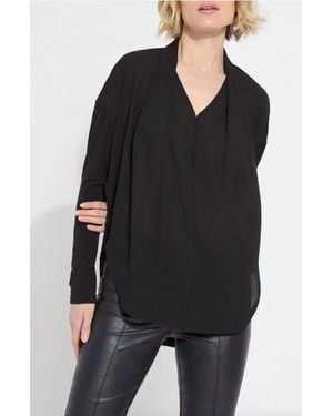 Lyssé Naomi Mix Media Top - Black