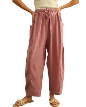 Miou Muse Brynne Pinstripe Pants - Red