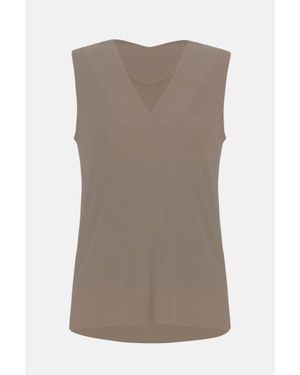 Joseph Ribkoff Silky Knit Sleeveless Top - Brown