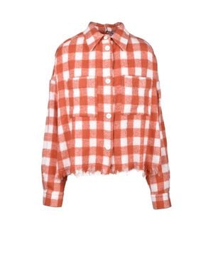 Destin Cropped Checkered Shirt With Frayed Hem