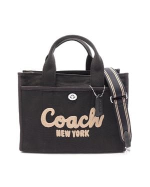 COACH Cargo Tote Canvas 2Way Tote Bag - Black
