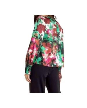 Lavender Brown Janelle Floral Top - Multicolor