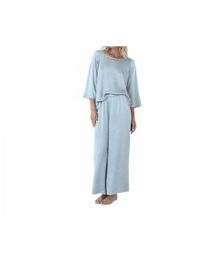 PJ Harlow Mo Crop Palazzo Pant - Blue