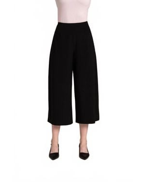 Sympli Side Slit Wide Leg Capri Pant - Black