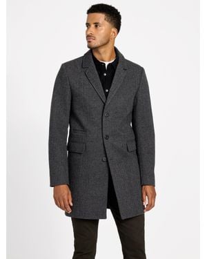 Guess Leonardo Wool-Blend Coat - Gray